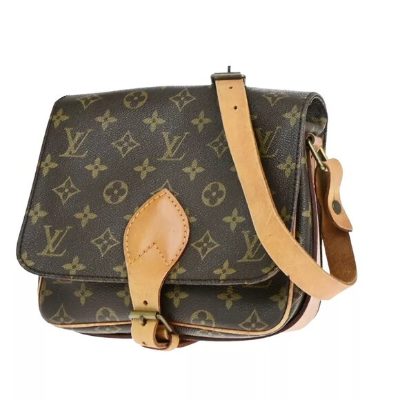 LOUIS VUITTON Cartouchiere MM Shoulder Bag Monogram Leather Brown M51253 32YF045 - Picture 1 of 16
